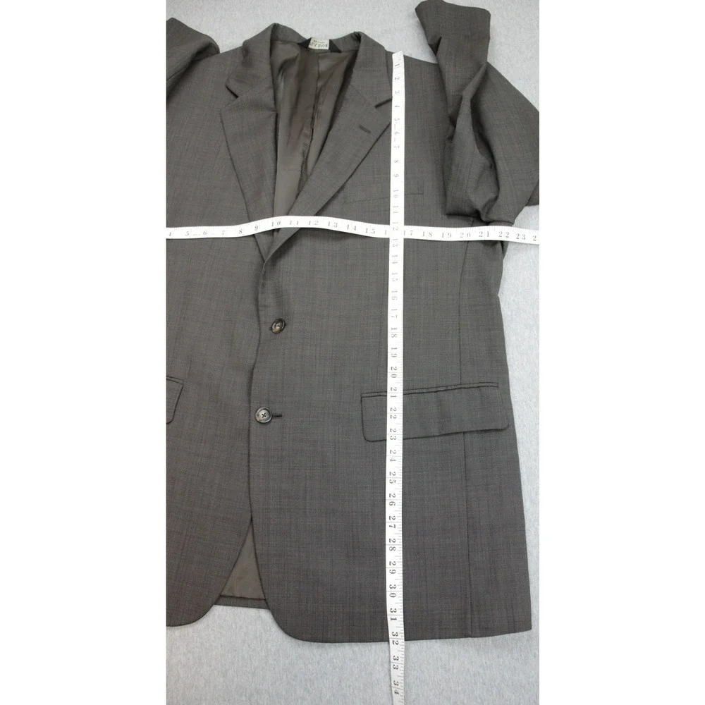 Jos A Bank Suit‎ Mens Size 44R Brown Micro Check 100% Wool 2 Piece 38 x 26 Pants